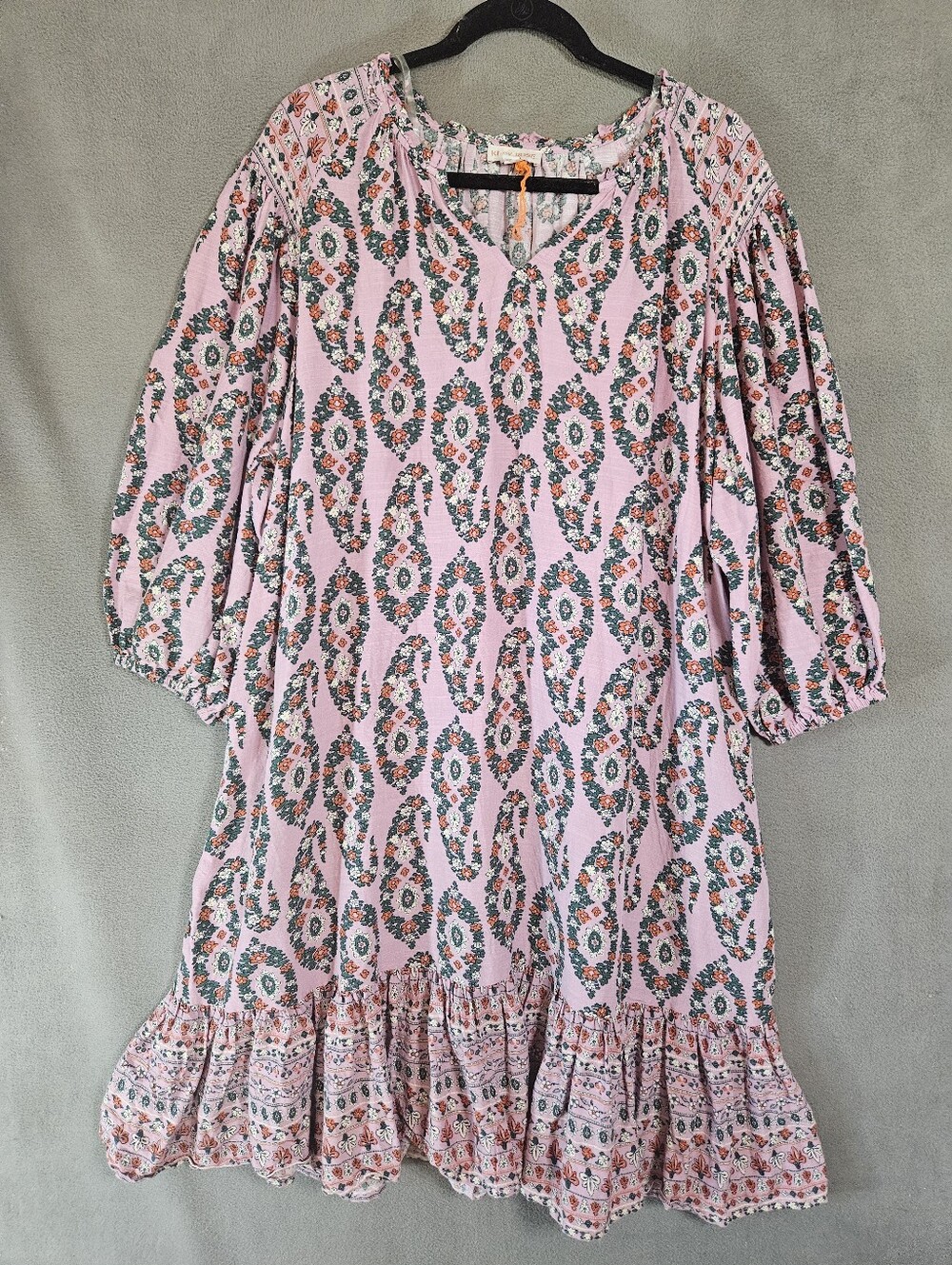 Knox Rose Womens XL Maxi Dress Oversized Ruffles Floral Cottagecore Boho Balloon